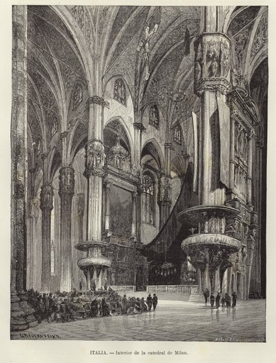 Interno del Duomo di Milano da Gustave Bauernfeind